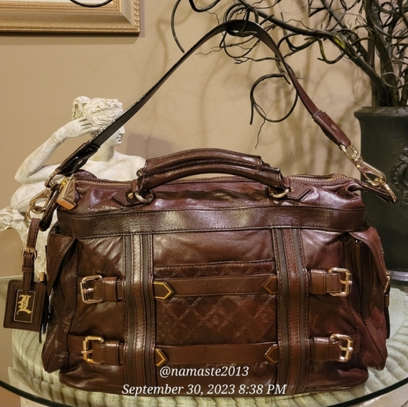 L.A.M.B. Gwen Stefani Leather Satchel Shoulder Crossbody Tote Bag Designer #34 - Picture 1 of 16